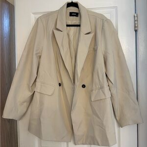 Cider Women's Light Cream Double-Breasted Blazer